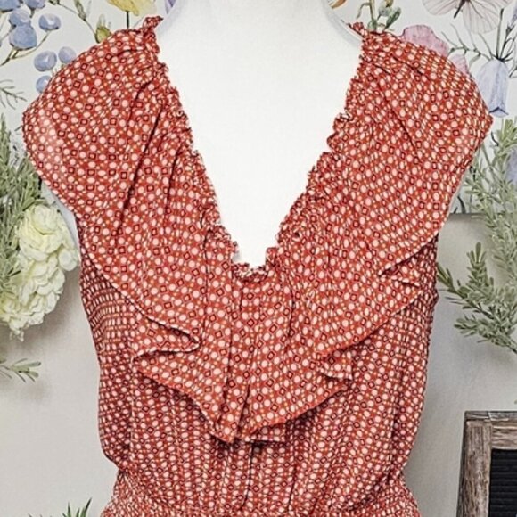 MAX STUDIO | TIRED RUFFLE SLEEVLESS DRESS - Picture 4 of 16